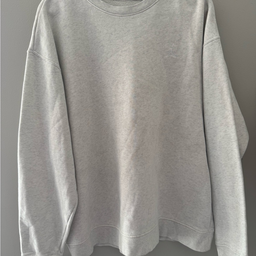 Jordan Brooklyn Men’s Fleece Crewneck Sweatshirt Light Gray Heather Size XL - Picture 4 of 5